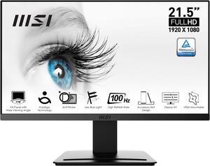 MSI PRO MP223, 22" VA 1920 x 1080 (FHD) Computer Monitor, 100Hz, Adaptive-Synch, HDMI, Video Port, VESA Mountable, Tilt, 1ms, Black