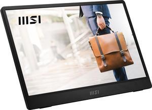 MSI Pro MP161 E2 Portable Monitor, 15.6" FHD IPS 1080p, USB Type-C, Mini-HDMI, Built-in Speakers, Perfect for PC, Mac, PS5, PS4, Xbox, Mobile, Metal Gray