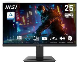 MSI 24.5" FHD (1920 x 1080) IPS Gaming Office Monitor – 100Hz, 1ms, Adaptive Sync, EyesErgo Eye Care, Built-in Speakers, HDMI/DP/VGA, VESA Mount, PRO MP253