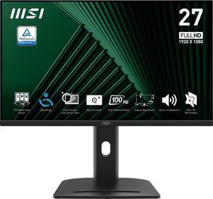 MSI PRO MP275PG 27-inch IPS 1920 x 1080 (FHD) Computer Monitor, 100Hz, Adaptive-Synch, HDMI, Display Port, VESA Mountable, Tilt, Height Adjustable, Speaker, 1ms - Black