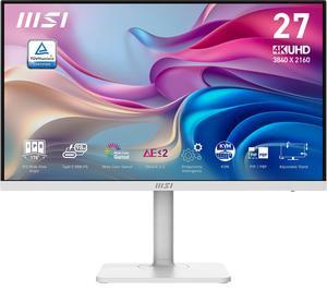 MSI Modern MD27UPHW 27-inch IPS 3840 x 2160 (UHD) Computer Monitor, 60 Hz, Adaptive-Synch, Display HDR 400, HDMI, DisplayPort, USBC 98W Power Delivery, KVM, VESA Mountable, Height Adjustable, Speaker