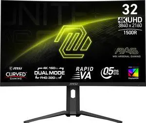MSI 31.5" 160Hz UHD / 320Hz FHD Rapid VA UHD Gaming Monitor AMD Adaptive Sync 93% ADOBE RGB / 97% DCI-P3 / 136% sRGB (CIE1976 Standard) MAG 321CUPDF