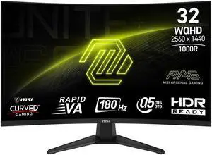 MSI 31.5" 180 Hz Rapid VA QHD Gaming Monitor AMD Adaptive Sync 91% ADOBE RGB / 96% DCI-P3 / 124% sRGB (CIE1976 Standard) MAG 325CQF