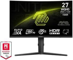 MSI 27" 180 Hz Rapid VA WQHD Gaming Monitor FreeSync (AMD Adaptive Sync) Adobe RGB 90%/DCI-P3 94%/sRGB 136% MAG 275CQPF