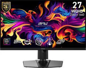 MSI MPG 271QR QD-OLED X50 26.5" 500 Hz QD-OLED WQHD Gaming Monitor FreeSync (AMD Adaptive Sync) 98%ADOBE RGB / 99% DCI-P3 /138% sRGB