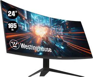 Westinghouse 24" Curved Full HD Gaming Monitor, 165Hz, AMD FreeSync Support, Low Motion Blur, 1500R Curve, 1920 x 1080, for PC Games with Built in Speakers, DisplayPort, HDMI WC24RX6230