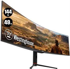 Westinghouse 49" Curved Ultrawide Gaming Monitor, 144Hz, AMD FreeSync Support, Low Motion Blur, R1800 Curve, 3840x1080, for PC Games with Built in Speakers, 2X DisplayPort, 2X HDMI WC49BX6230