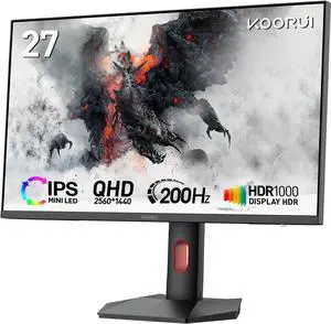 KOORUI 27" 2560 x 1440 (2K) 200 Hz IPS Gaming Monitor FreeSync Premium (AMD Adaptive Sync) 98% DCI-P3 S2721PM