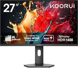 KOORUI 27" 3840 x 2160 (4K) 320 Hz IPS Gaming Monitor FreeSync Premium (AMD Adaptive Sync) 98% DCI-P3 S2741LM