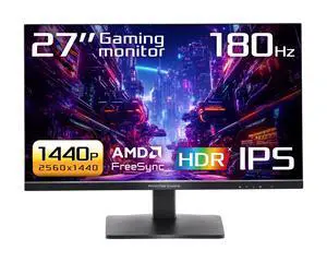 ASRock Phantom Gaming 27" 180 Hz IPS QHD Gaming Monitor FreeSync (AMD Adaptive Sync) 99% sRGB / 90% DCI-P3 PG27QFT1B