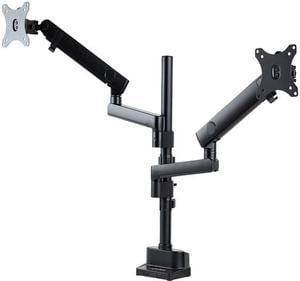 StarTech.com ARMDUALPIVOT Desk Mount Dual Monitor Arm, Height Adjustable Full Motion Monitor Mount for 2x VESA Displays up to 32"/17lbs, Stackable Arms