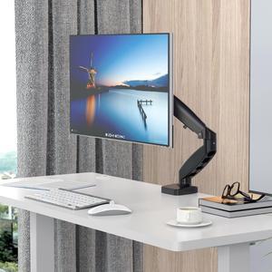 Rosewill Single Monitor Mount, 15 to 32 Inch, 4.4 to 19.8lbs, Adjustable Gas Spring Monitor Arm with Cable Management, Clamp & Grommet Base