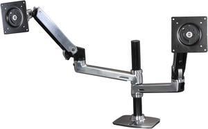 Ergotron 45-248-026 LX Dual Stacking Arm, Mounting Kit, Extends LCDs or laptop up to 25"