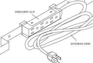 Peerless-AV ACC320 Electrical outlet strip with cord wrap