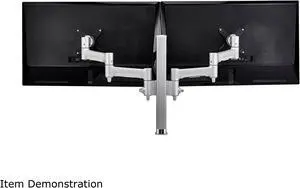 atdec AWMS-2-4640B-W Dual Monitor Arm Solution - 460mm Articulating Arms - 400mm Post - F Clamp - White