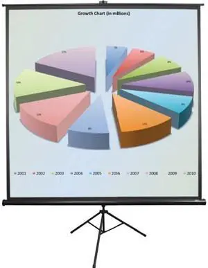 Elitescreens 72" HDTV(16:9) Portable Tripod Portable Tripod Manual Pull Up Projection Screen (72" 16:9 AR) (MaxWhite) T72UWH
