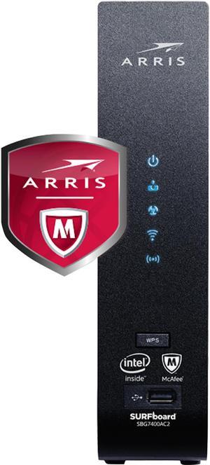 Arris SURFboard SBG7400AC2 Cable Modem and Wi-Fi Router with ARRIS Secure Home Internet by McAfee