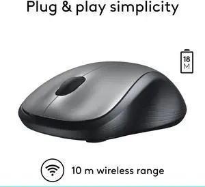 Logitech M310 910-001675 Dark Gray 3 Buttons 1 x Wheel USB RF Wireless Optical Mouse