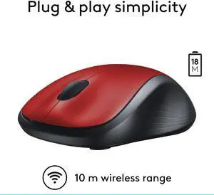 Logitech M310 Wireless Mouse, 2.4 GHz with USB Nano Receiver, 1000 DPI Optical Tracking, 18 Month Life Battery, PC/Mac/Laptop