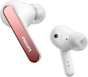 Philips TAT5506 TWS, ANC, IPX5,  Up to 32 hours play time, 10mm neodymium drivers, Clear calls, Mono Mode capable, Handy wireless charging case, Touch control, IR sensor, Philips app, White