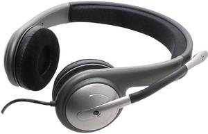 SYBA Grey USB Connector Binaural Ear Hook Stereo Headset