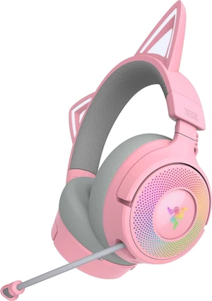 Razer Kraken Kitty V3 Pro Wireless RGB Gaming Headset, Chroma RGB Kitty Ears, 2.4 GHz, Bluetooth 5.3, USB A, Super Wideband Mic, 40mm Drivers, THX Spatial Audio, 70 Hr Battery, Pink Razer Kraken Kitty V3 Pro Wireless RGB Gaming Headset, Chroma RGB Kitty Ears, 2.4 GHz, Bluetooth 5.3, USB A, Super Wideband Mic, 40mm Drivers, THX Spatial Audio, 70 Hr Battery, Pink