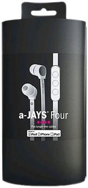 JAYS a-JAYS Four White T00082 Silver-Plated 3.5mm Connector Canal Earphone with Mic/Controller