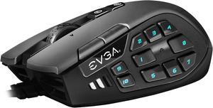 EVGA X15 MMO Gaming Mouse, 8k, Wired, Black, Customizable, 16,000 DPI, 5 Profiles, 20 Buttons, Ergonomic 904-W1-15BK-KR