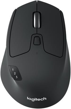 Logitech M720 Triathlon Multi-Device Wireless Mouse, Bluetooth, USB Unifying Receiver, 1000 DPI, 8 Buttons, 2-Year Battery, Compatible with Laptop, PC, Mac, iPadOS - Black