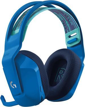 Logitech G733 LIGHTSPEED Wireless Gaming Headset with suspension headband LIGHTSYNC RGB Blue VOCE mic technology and PROG audio drivers  Blue