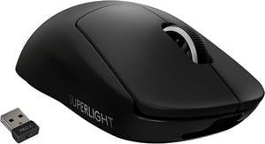 Logitech G PRO X SUPERLIGHT Wireless Gaming Mouse UltraLightweight HERO 25K Sensor 25600 DPI 5 Programmable Buttons Long Battery Life Compatible with PC  Mac  Black