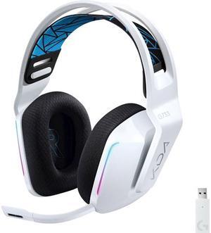 Logitech G733 K/DA Lightspeed Wireless Gaming Headset with Suspension Headband, ~16.8 M. Color LIGHTSYNC RGB, Blue VO!CE Mic Technology and PRO-G Audio Drivers - Official League of Legends KDA Gear