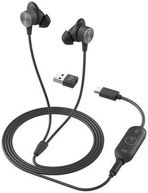 Logitech Graphite 981-001013 3.5mm/ USB Connector Earbud UC Zone Wired Earbud