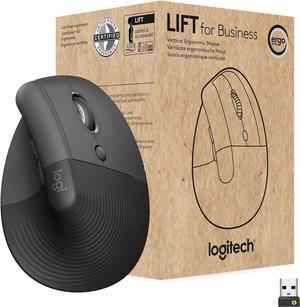 Logitech Lift Vertical Ergonomic Mouse Wireless Bluetooth or Logi Bolt USB receiver Quiet clicks 4 buttons compatible with WindowsmacOSiPadOS Laptop PC  Graphite