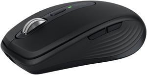 Logitech MX Anywhere 3S Compact Wireless Mouse, Fast Scrolling, 8K DPI Any-Surface Tracking, Quiet Clicks, Programmable Buttons, USB C, Bluetooth, Windows PC, Linux, Chrome, Mac, Black