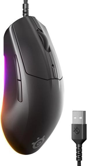 SteelSeries Rival 3 Gen 2 Gaming Mouse — 8500 DPI TrueMove Core Optical Sensor, 60 Million Click Durability, Low Latency, 77g Lightweight, 100% PTFE Feet, RGB — Black