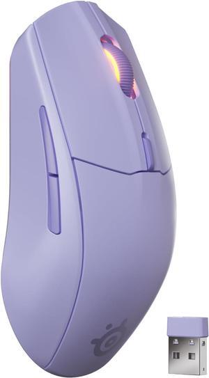 SteelSeries Rival 3 Wireless Gen 2 Gaming Mouse — 2.4GHz and Bluetooth, 18000 DPI TrueMove Air Optical Sensor, 60 Million Click Durability, Light-Weight, 100% PTFE Feet — Lavender