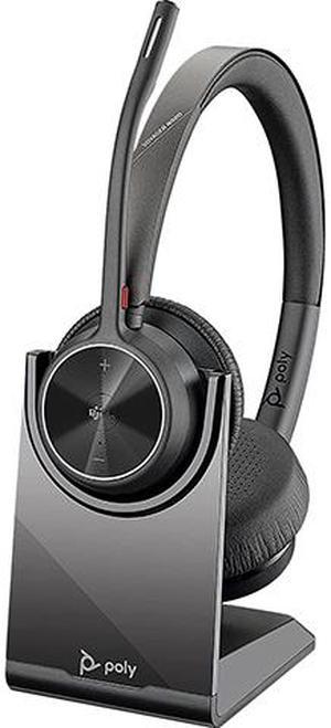 Poly  Voyager 4320 UC Wireless Headset  Charge Stand Plantronics  Headphones wMic  Connect to PCMac via USBA Bluetooth Adapter Cell Phone via BluetoothWorks wTeams Certified ZoomMore