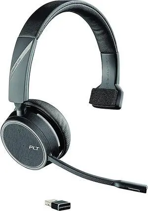 Plantronics - Voyager 4210 UC USB-A (Poly) - Bluetooth Single-Ear (Monaural) Headset - Connect to PC, Mac, & Desk Phone - Noise Canceling - Works with Teams, Zoom & more