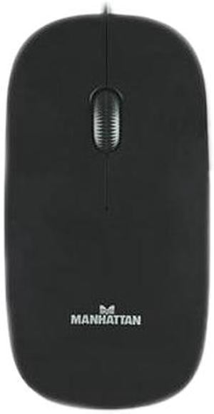 Manhattan 177658 Black 3 Buttons 1 x Wheel USB Wired Optical Silhouette Mouse