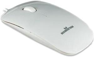 Manhattan 177627 White 3 Buttons 1 x Wheel USB Wired Optical Silhouette Mouse