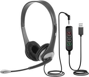 Cyber Acoustics Stereo 3.5mm and  USB Controller Headset AC-204USB