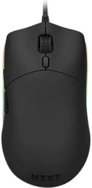 NZXT Lift - MS-1WRAX-BM - PC Gaming Mouse - Lightweight Ambidextrous Mouse - High-end PixArt 3389 Optical Sensor - 16k Resolution - RGB Lighting - Low-Drag Cable - Black