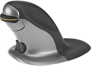 Posturite Penguin Ambidextrous Vertical Mouse 9820101 Silver/Graphite 1 x Wheel USB Wired Laser Mouse - Large