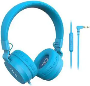 Puro Sound Labs PuroBasic Blue PBBLU 3.5mm Connector Wired Volume Limited Headphones