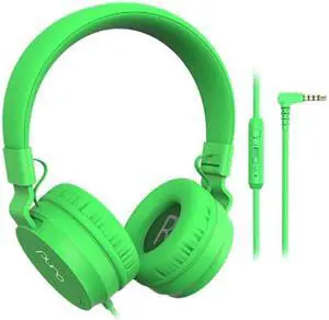 Puro Sound Labs PuroBasic Green PBGRN 3.5mm Connector Wired Volume Limited Headphones