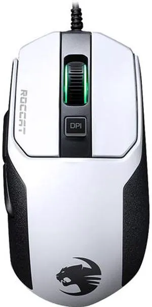 ROCCAT Kain 100 AIMO ROC-11-610-WE White 1 x Wheel USB Wired Optical Titan-Click RGB Gaming Mouse ROCCAT Kain 100 AIMO ROC-11-610-WE White 1 x Wheel USB Wired Optical Titan-Click RGB Gaming Mouse