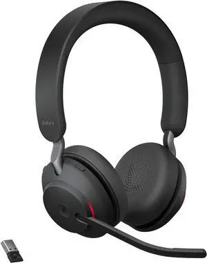 Jabra Evolve2 65 Bluetooth Wireless Headset with Mic for Calls and Music, Dual-Ear Headphones with USB-A Adapter, Up to 37 Hours Battery, Noise-Cancelling, Works with Microsoft Teams, Black (189) Jabra Evolve2 65 Bluetooth Wireless Headset with Mic for Calls and Music, Dual-Ear Headphones with USB-A Adapter, Up to 37 Hours Battery, Noise-Cancelling, Works with Microsoft Teams, Black (189)