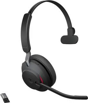Jabra Evolve2 65 Bluetooth Wireless Headset with Mic for Calls and Music, Single-Ear Headphones with USB-A Adapter, Up to 37 Hours Battery, Works with Microsoft Teams, Black Jabra Evolve2 65 Bluetooth Wireless Headset with Mic for Calls and Music, Single-Ear Headphones with USB-A Adapter, Up to 37 Hours Battery, Works with Microsoft Teams, Black