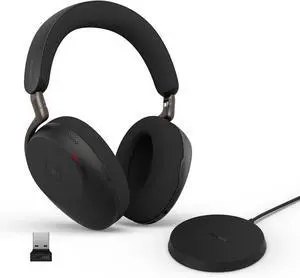 Jabra Evolve3 85 Over-Ear Wireless Bluetooth Headset with Mic and Wireless Charging Stand for Work, USB-A, AI Voice Call Technology, Adaptive ANC, 25-Hour Battery, Microsoft Teams Certified, Black Jabra Evolve3 85 Over-Ear Wireless Bluetooth Headset with Mic and Wireless Charging Stand for Work, USB-A, AI Voice Call Technology, Adaptive ANC, 25-Hour Battery, Microsoft Teams Certified, Black